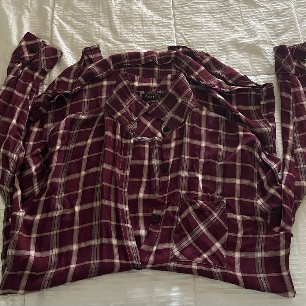Amaryllis Fall Plaid Maroon Shacket